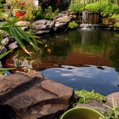 pond and fountain installation 2